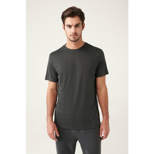 Avva Men's Gray Crew Neck Printed Soft Touch Standard Fit Regular Cut T-shirt Slike