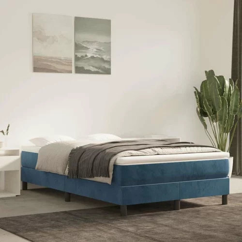 Box spring postelja z vzmetnico temno modra 120x200 cm žamet, (20723404)