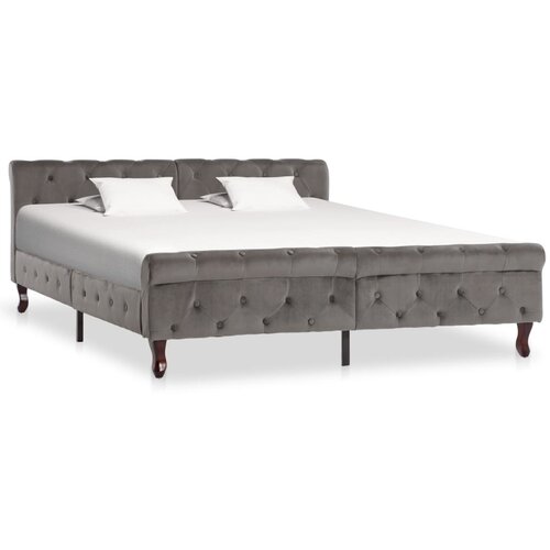 VidaXL Posteljni okvir siv žamet 160x200 cm Slike