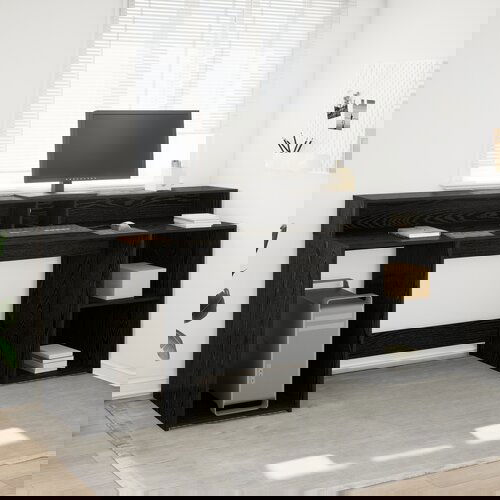 vidaXL Stol crna hrastovina 200x55x91 cm konstruirano drvo Cijene