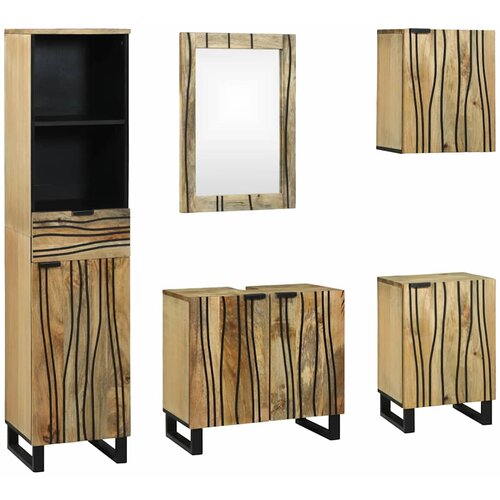  Set namje&scaron;taja za kupaonicu Zidne 5 pcs Smeđa Konstruirano drvo Cijene