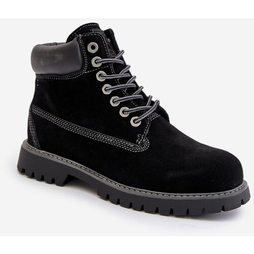 Big Star Suede insulated men's trappers HI-POLY SYSTEM black Slike