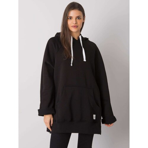 Fashion Hunters RUE PARIS Black kangaroo hoodie Slike