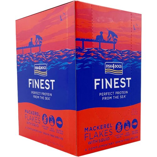 Fish4Dogs flakes sku&amp;scaron;a in lignji, ko&amp;scaron;čki - pakiranje 6 x 100 g Slike