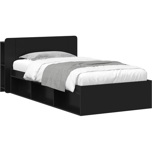  Okvir kreveta s pohranom Crna 90 x 200 cm Konstruirano drvo Cijene