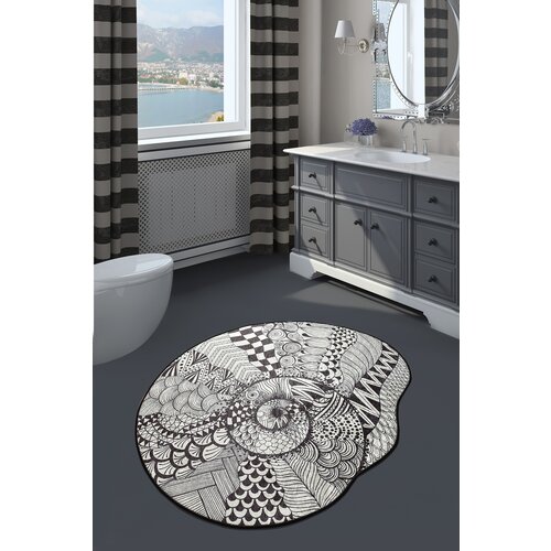 Opviq prostirka za kupatilo 120cm Crno-Bela Cene