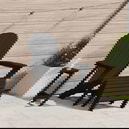 vidaXL stol adirondack s podnožjem črn hdpe Cene