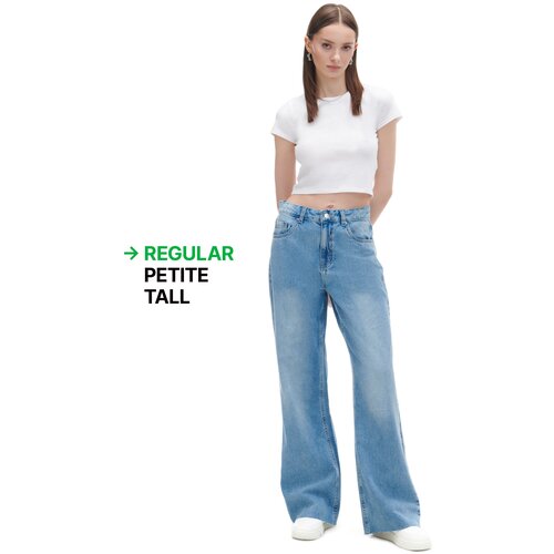 Cropp - Kavbojke wide leg - Modra Cene