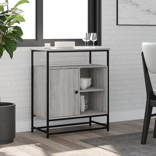  Komoda siva boja hrasta 69 x 35 x 80 cm od konstruiranog drva Slike