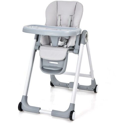 Costway Otroški stol za hranjenje z nastavljivo višino, siv, 15 kg, 6-36 mesecev, (5000006640) Cene