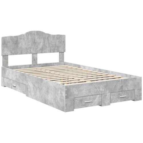 Okvir za krevet s uzglavljem Betonski sivi 135 x 190 cm Slike