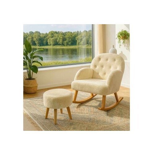 Atelier Del Sofa fotelja i tabure dugmeli cream Cene