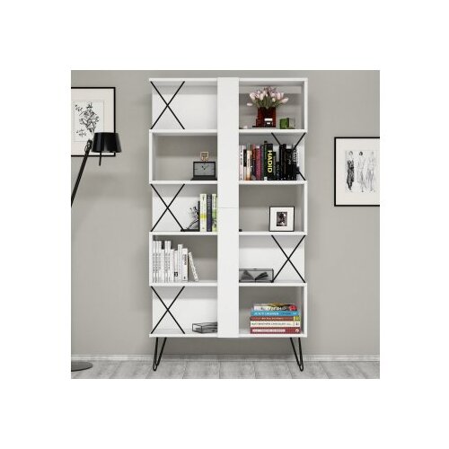 Hanah home Polica 120x78,8x60​cm Bijelo-Crna Slike