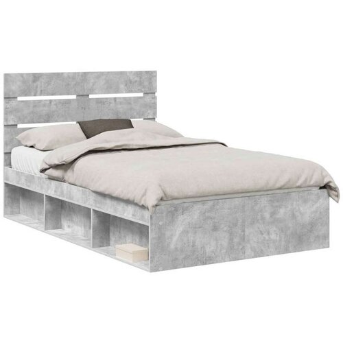  Okvir za krevet Beton 120 x 190 cm Čvrsto borovo drvo Slike