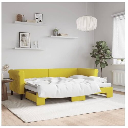 VidaXL Izvlečna dnevna postelja rumena 80x200 cm žamet Slike