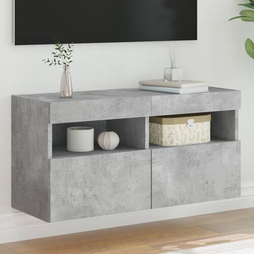 TV ormarić s LED svjetlima siva boja betona 80x30x40 cm Cijene