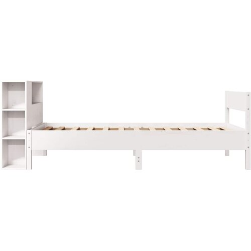  Krevet s regalom za knjige bez madraca bijeli 75x190cm borovina Slike