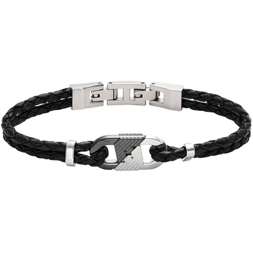 Emporio Armani Zapestnica črna / srebrna Cene