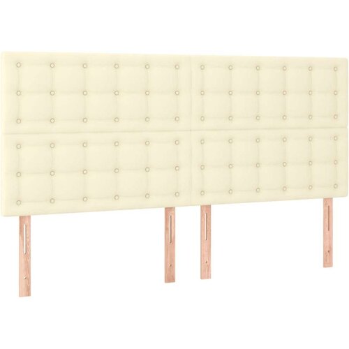  Krevet s oprugama i madracem krem 200x200 cm od umjetne kože Slike