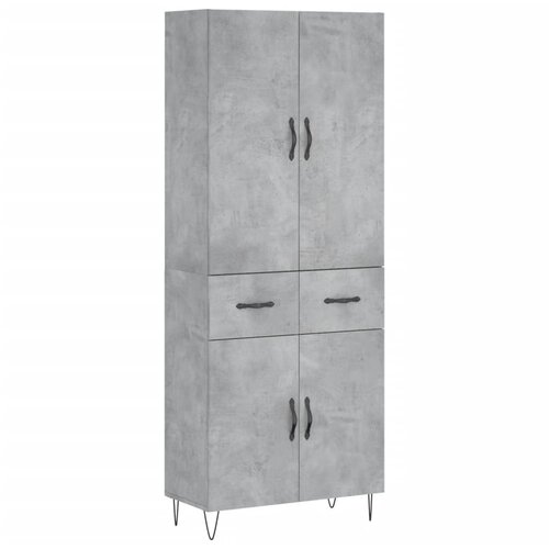 Maison Chic Visoka Komoda - Predalnik betonsko siva 69,5x34x180 cm inženirski les, (21720341) Cene