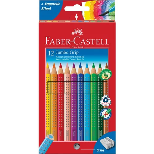 Faber-castell barvice Grip Jumbo, 12 kosov + šilček