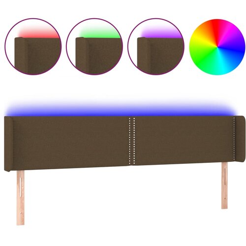  LED uzglavlje tamnosmeđe 183x16x78/88 cm od tkanine Slike