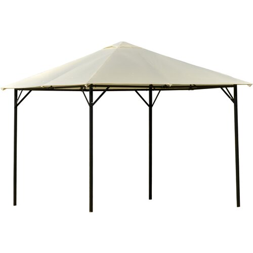 Outsunny kovinski vrtni in zunanji gazebo 3x3m z dvojnim zložljivim nadstreškom, belokrmni, (20744610) Cene