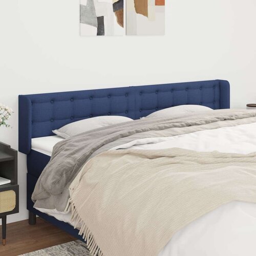  Vzglavje z u&amp;scaron;esi modro 203x16x78/88 cm blago, (20952800) Slike