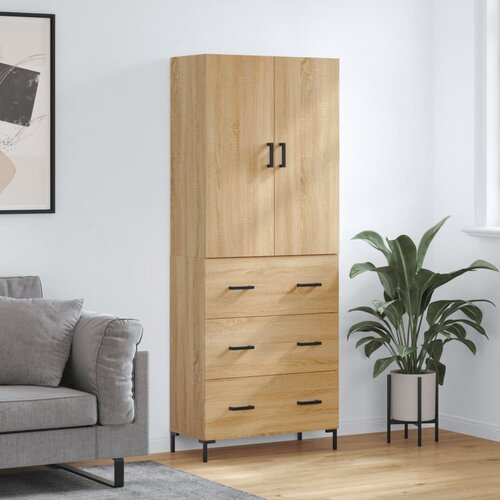 vidaXL Visoka komoda sonoma hrast 69,5x34x180 cm inženirski les Cene