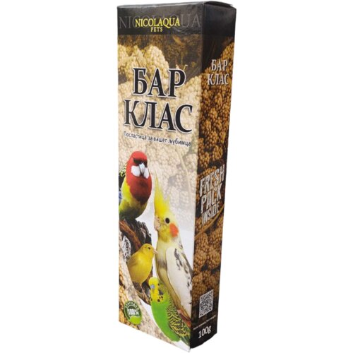 Nepoznato NICOLAQUA poslastica za ptice bar u klasu 100g Cene