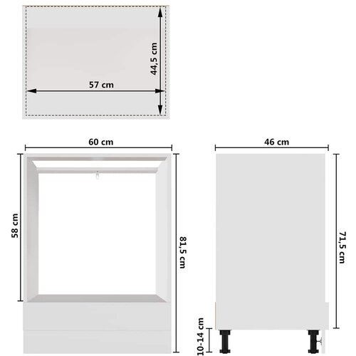  za pećnicu &amp;quot;Riga&amp;quot; Bijeli 60x46x81,5 cm Konstruirano drvo Slike