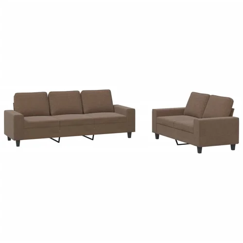 vidaXL 2-dijelni set sofa smeđi od tkanine