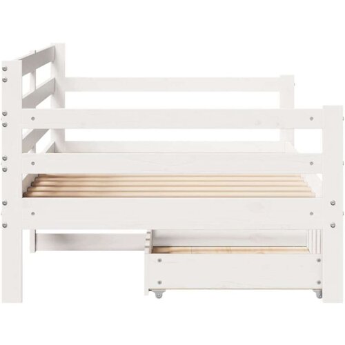 VidaXL Dnevni krevet s ladicama bez madraca 90x200 cm masivno drvo Slike