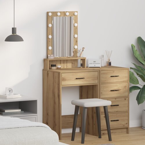 vidaXL Hrast MDF, Furnir 50 x 41 x 140 cm Ogledalo Toaletni stol Cijene