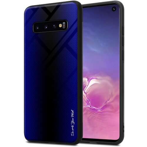 Cadorabo Ohišje, združljiv s Samsung - Stripe Optics v kobaltu vijolični - zaščitni pokrov iz silikona TPU in hrbta iz kaljenega stekla, (20570912) Cene
