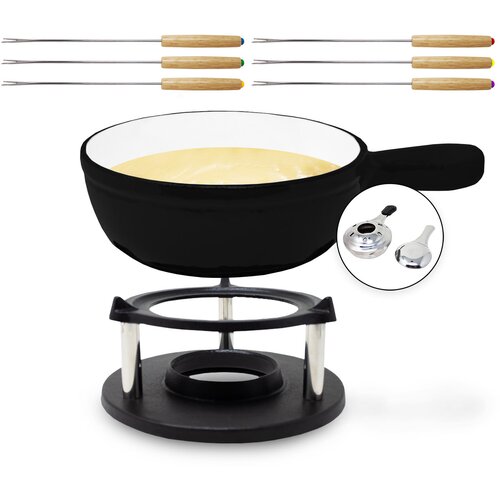 Klarstein Holsten, set za fondue, lonac, grijač, plamenik, 6 vilica, 1,5 l, lijevano željezo Slike