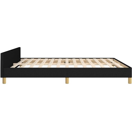  Okvir za krevet bez madraca crni 160x200 cm od tkanine Slike