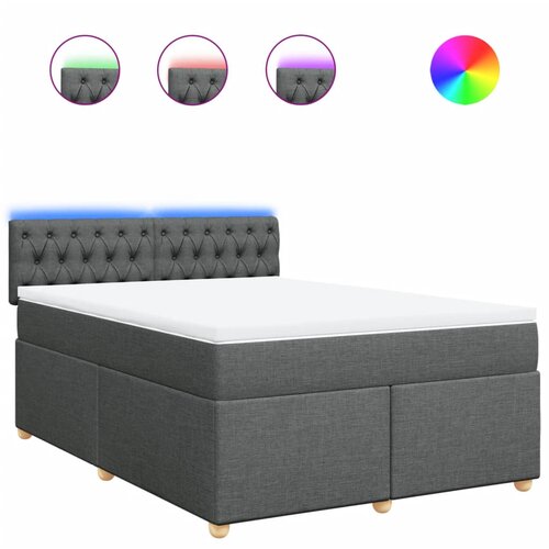 Maison Chic Box spring postelja - Vzmetna postelja z vzmetnico temno siva 140x200 cm blago SL4495, (21902058) Cene