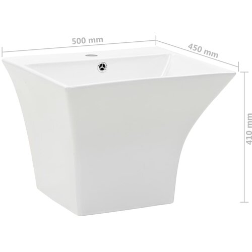  Zidni umivaonik keramički bijeli 500 x 450 x 410 mm Slike
