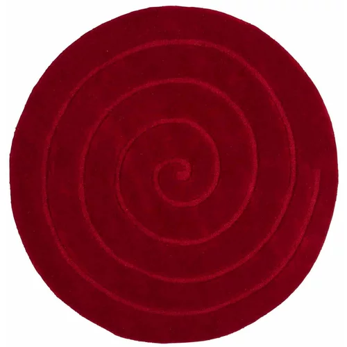 Think Rugs Rubinasto rdeča volnena preproga Think Rugs Spiral, ⌀ 180 cm
