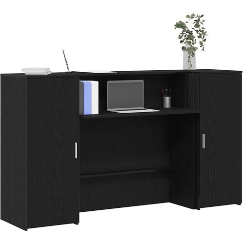  Recepcijski stol Crni hrast 180x50x103,5 cm Inženirsko drvo Cijene