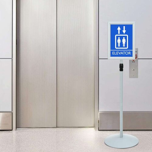  Postolje za poster Srebrno 33 x 33 x 123 cm PVC i čelik Cijene