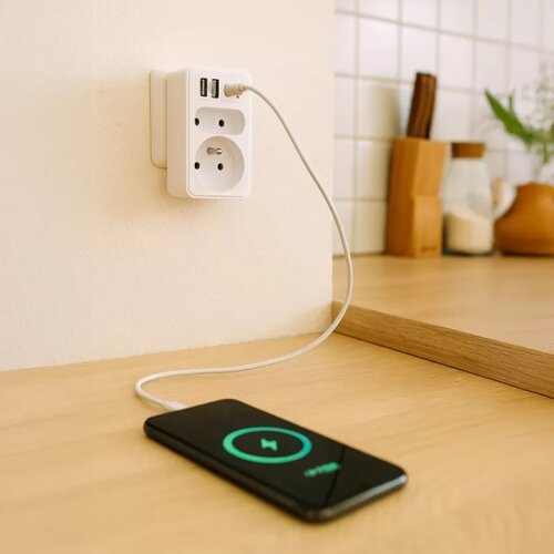  Produžni razvodnik 2x utičnica + 2x USB-C + 2x USB-A Slike