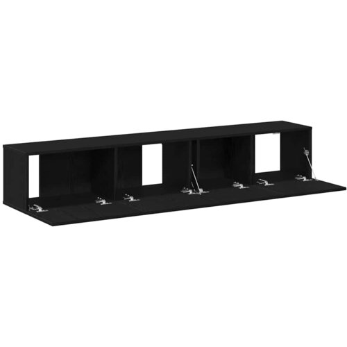  Set TV komoda Zidne 2 pcs Crni hrast Konstruirano drvo Slike