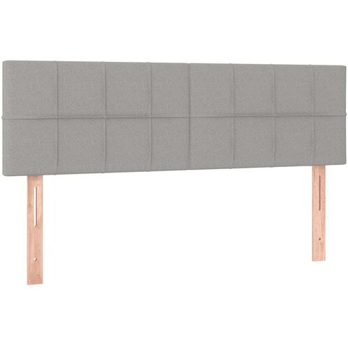  Krevet s oprugama i madracem svjetlosivi 140x190 cm od tkanine Slike