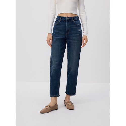 Reserved Mom fit traperice - mornarsko plava Cijene