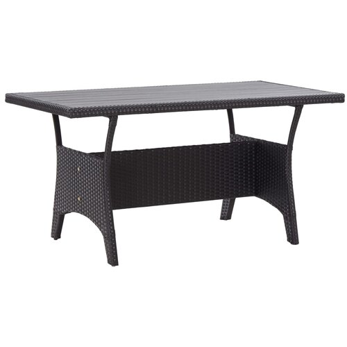  The Living Store Vrtna miza črna 120x70x66 cm poli ratan - Vrtna Miza, (21475488) Slike