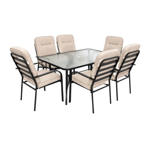 Master Set sto + 6 stolica metal s bež podmetačima WMGT-017A Slike
