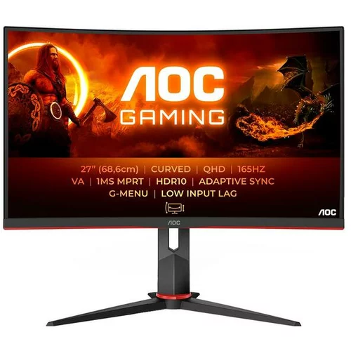 AOC ukrivljen gaming monitor CQ27G2S/BK, 27 inch