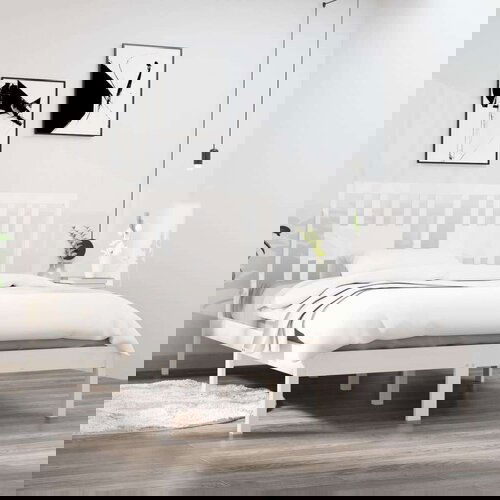  Okvir za krevet masivno drvo bijeli 120x190 cm 4FT mali bračni Cijene